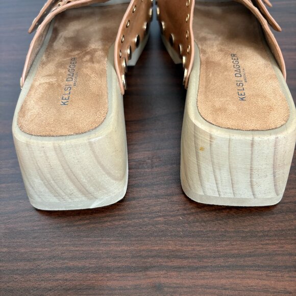 Kelsi Dagger Brooklyn Jolt Tan Clog Sandals Women's Size 7 - Picture 5 of 9